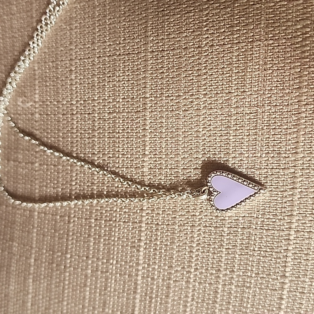 New Brighton Dazzling Love Petite Heart Necklace in Lilac, NWT - Picture 4 of 9